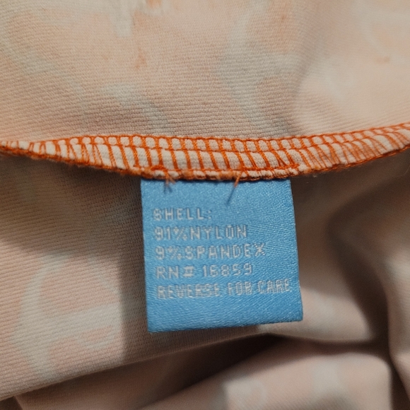 J.Mclaughlin Women Button Down Shirt Size S Anchor Print Roll Tab Sleeve Orange - Picture 7 of 7